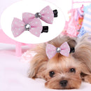 10pcs Pet Cat Dot Grooming Hairpin Mixed Ribbon Hair Bow Dog Rubber Newly