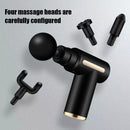 Mini Electric Fascia Gun w/ 4 Heads USB Rechargeable Relax Massager (Black)