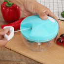 Manual Fruit Vegetable Shredder Garlic Cutter Food Grinder Crusher (Blue)