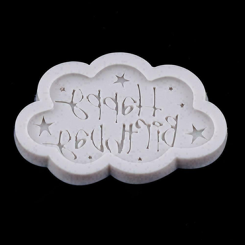 Happy Birthday Cloud Silicone Mold Fondant Cake Chocolate Mould Baking Deco O7H8