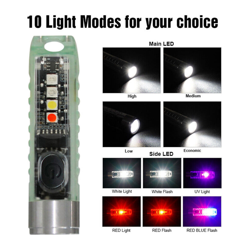 Keychain LED Flashlight Mini Pocket Torch for Outdoor EDC Emergency (Green)