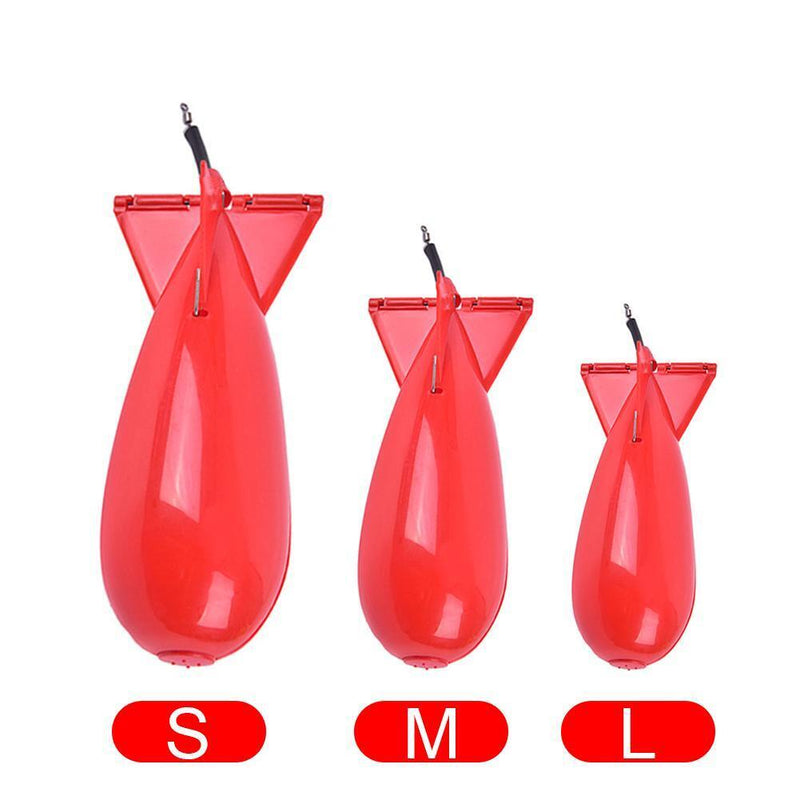 Carp Fishing Rockets Feeder 3 Size Bomb Lure Baits Holder Maker Tackle (White L)