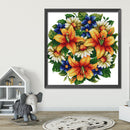 Partial Embroidery Lily Printed Cross Stitch 14CT 2 Strand Cotton Kit Decor