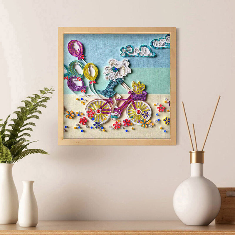 DIY Dress Girl Part Drill Special Shape Diamond Mosaic Painting Kit (Y203)