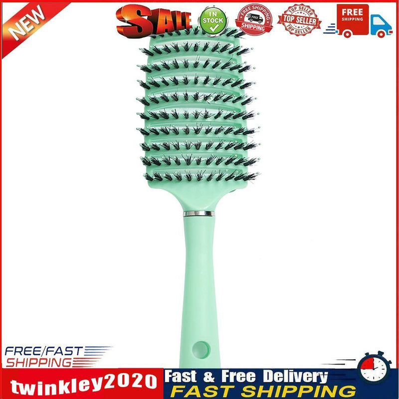 Scalp Massage Comb Bristle Women Curly Hair Detangle Brush Salon (Green) Newly