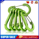 6pcs Outdoor Camping Carabiner Clip Climbing Quick Hanging Buckle (Green)
