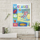 5D DIY Full Round Drill Diamond Painting Kit Cartoon Seaside Wall Art Craft