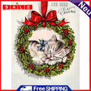 5D DIY Full Round Drill Diamond Painting Xmas Wreath Cat Art Craft Decor Gift