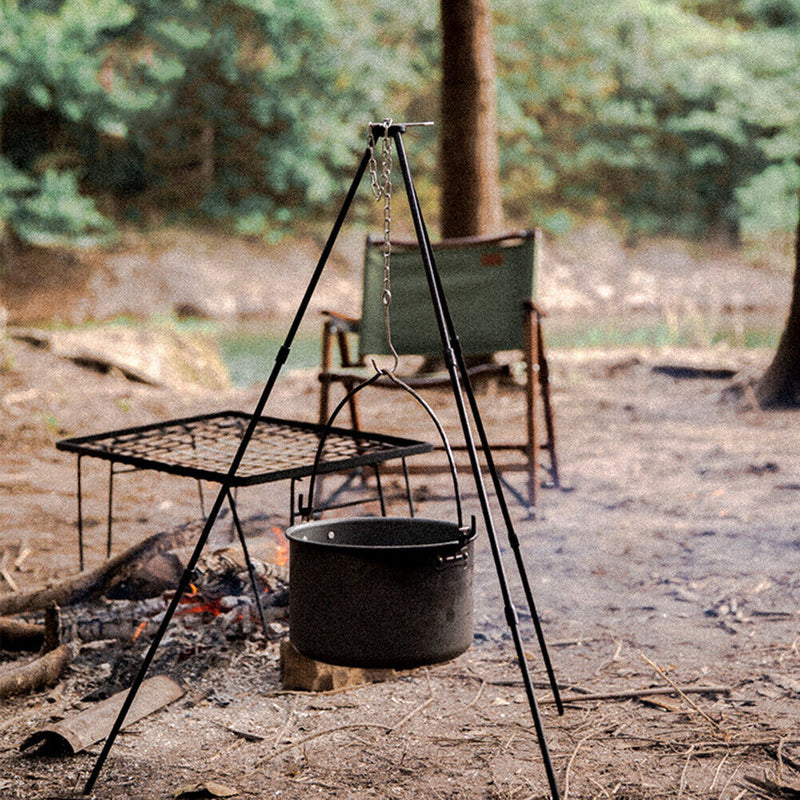 Mountainhiker Camping Picnic Grill Hanging Pots Outdoor Tripod Kit (Black)