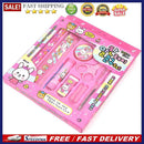 9pcs Cartoon Cute Pencil Sharpener Scissor Earser Children Supply Stationery