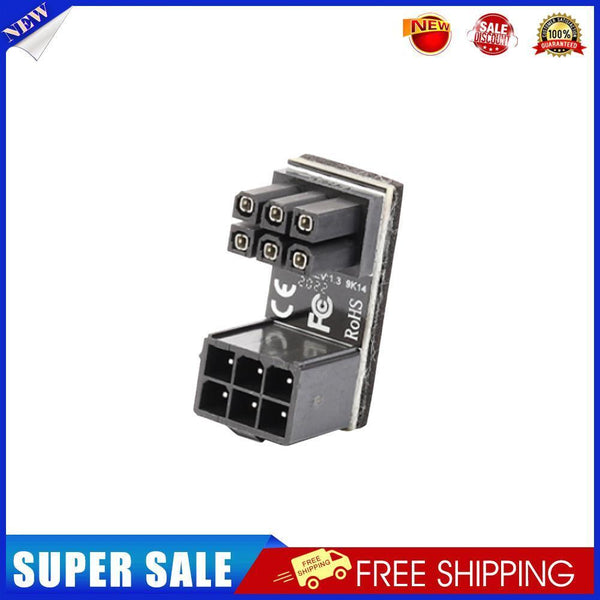 ATX 6 Pin Female to Male 180 Degree Down Angled Adapter for Graphics Card
