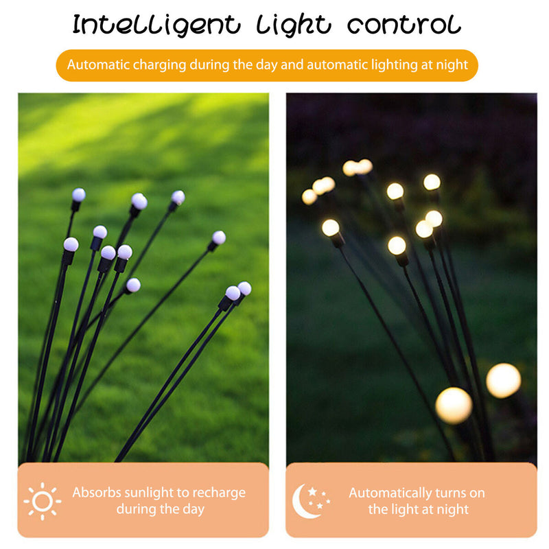#A Solar Fairy Lawn Lamp IP65 Waterproof Decorative Garden Light Firefly Lantern