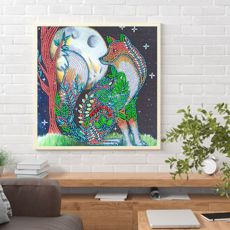 DIY Rhinestone Mosaic Wolf Part Drill Special Shape Diamond Painting Kit