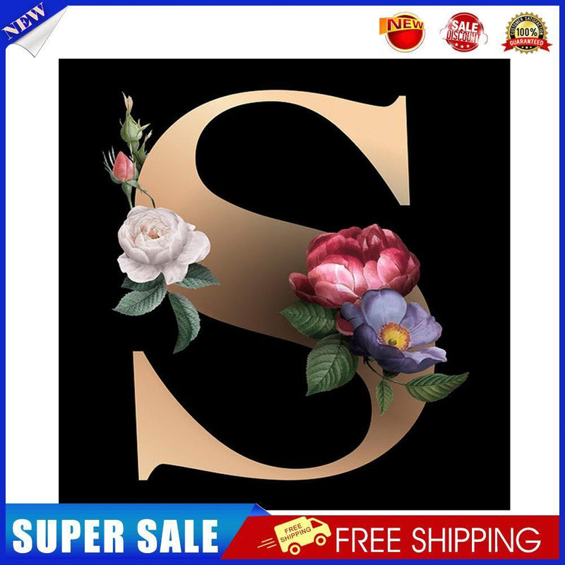 5D DIY Diamond Painting Flower Letter S Full Round Drill Mosaic Kit (B2775)