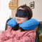 PVC U-Shaped Inflatable Air Pillows Portable Break Neck Pillow (Sky Blue) Newly
