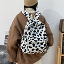 Portable Animal Print Handbag Women Fashion Plush Shoulder Bags Student Backpack