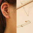 Leaves Ear Clip Ear Wrap Crawler Diamond Hook Earrings for Women Climber Jewelry