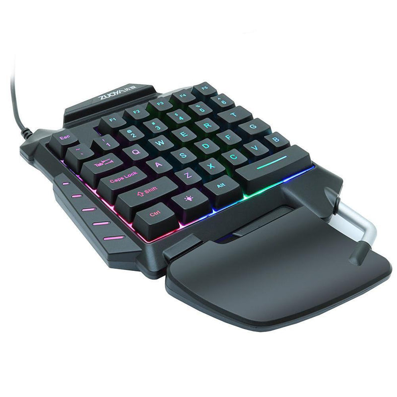 ZUOYA 35 Keys One-handed Gaming Membrane keyboard Ergonomic Keypad for PC
