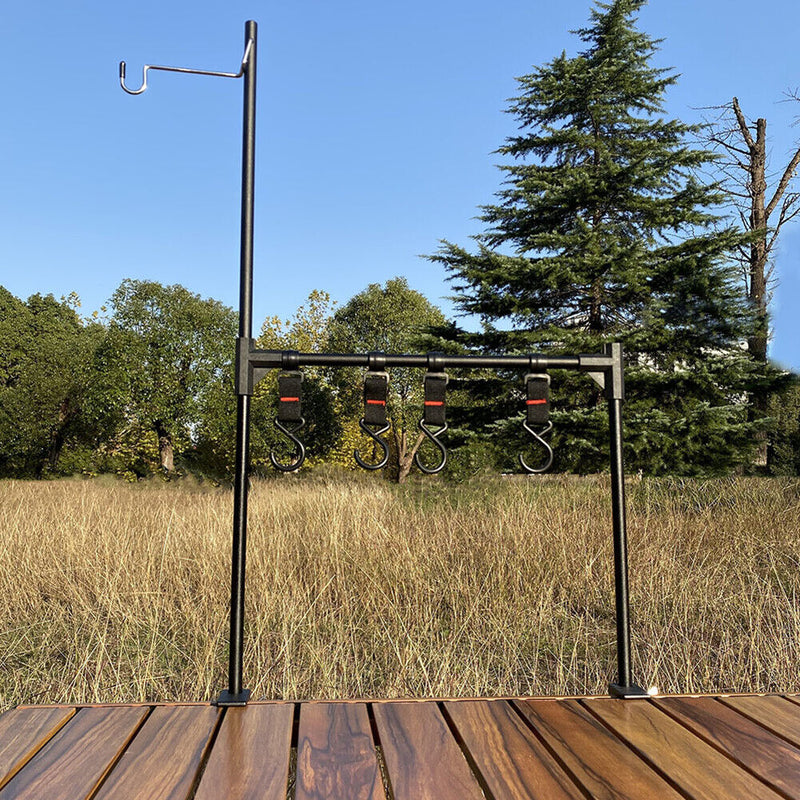 Camping Desktop Storage Racks BBQ Picnic Hanging Table Shelf Lamp Stand (C)