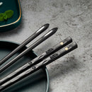 5 Pairs Alloy Steel Chopsticks Chinese Metal Sticks Circular Chopstick L8N3