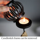 Nordic Mental Candlestick Abstract Character Statue Candle Holder Decor (H)
