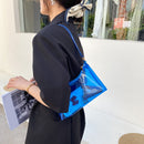 Fashion Women Clear Pure Color Shoulder Hobos Bag Casual Ladies Mini Handbags