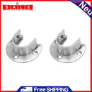 Stainless Steel U-Shaped Closet Rod End Wardrobe Hang Rail Pole Holder Socket