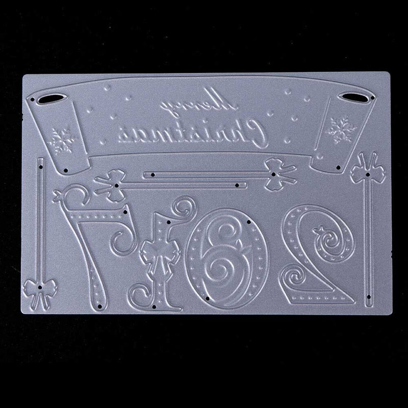 Christmas Banner DIY Metal Scrapbook Embossing Craft Cutting Die-171026