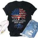 Independence Day American Tree Print Tea T-Shirt (Black XL)