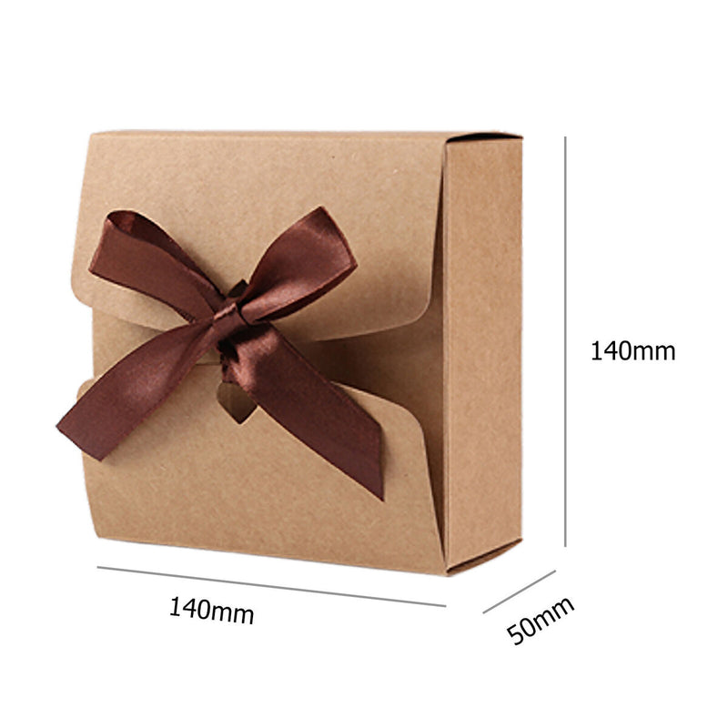 Gift Boxes 10 Packs, Kraft Paper, Presents Package Wrap (14 X 14 X 5cm) Newly