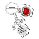Stainless Steel Letter Key Chain Letter Keyring Gift For Teacher Bag Pendant
