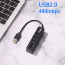 USB 2.0 HUB Adapter Multiple USB Splitter Power Hub Card Reader (5 Ports)