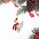 Chicken with Scarf Chicken Family Sign Christmas Tree Hanging Pendant (02)