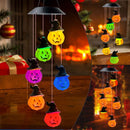 Solar Color-Changing Halloween Lamp Party Wind Chime Hook Lantern (Pumpkin)