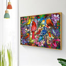 DIY Full Round Drill Rhinestone Diamond Painting Stained Glass Bird Craft Art