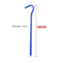 10pcs Aluminium Alloy Tent Pegs with Hooks Garden Stakes Ground Nail (Blue)