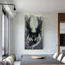 5D DIY Full Drill Round Shape Wing Wolf Rhinestone Diamond Drawing Home Decor