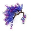 Aquarium Large Artificial Ornament Fish Tank Pink Tree Grass Plastic Plant R0H5