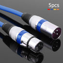 5pcs XLR 3Pin Male to Female Microphone Amplifier Audio Cable Adapter Wire