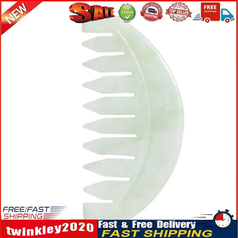 Jade Hair Brush Scalp Massage Meridian Retro Gua Sha Scraping Stone Board Newly