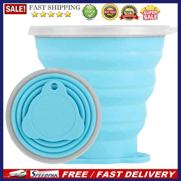 Outdoor Camping Picnic Retractable Water Cup 270mL Portable Folding Silicone Mug