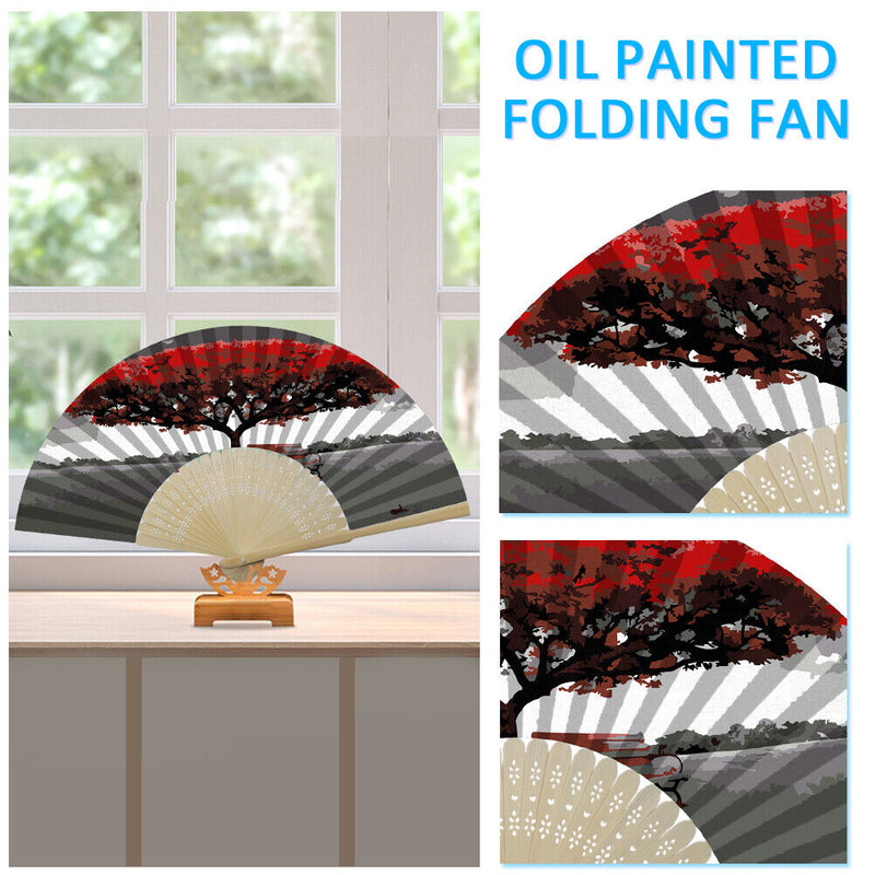 Mangrove Oil Paint Folding Fan By Numbers DIY Painted Art Digital Oil Painting