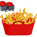 #A Silicone Air Fryers Basket Rectangle Foldable for Family Baking Camping Barbe