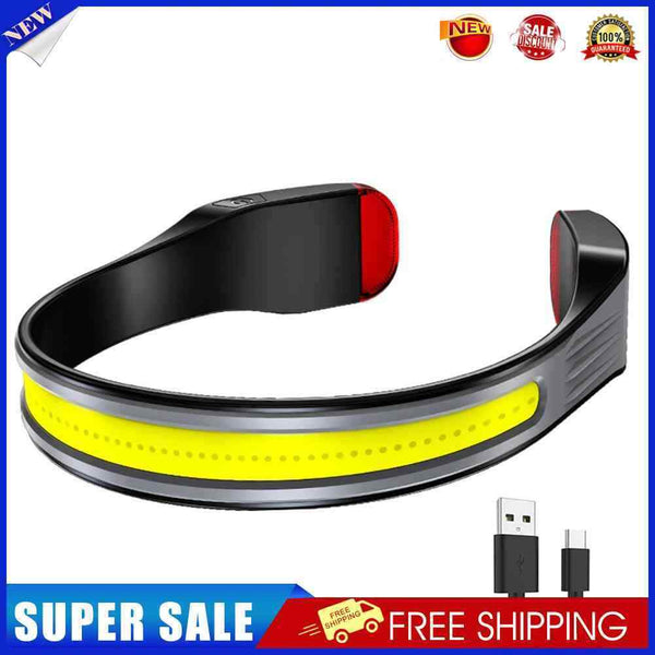 COB LED Headlight Portable 500LM Headlamps Torch for Camping Hiking (Grey)