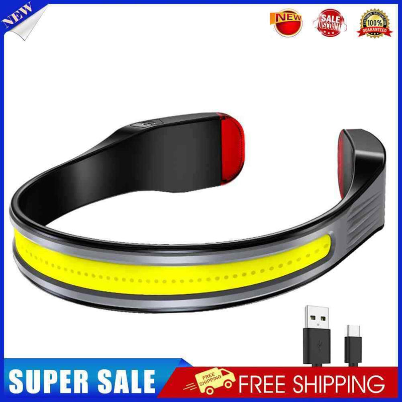 COB LED Headlight Portable 500LM Headlamps Torch for Camping Hiking (Grey)