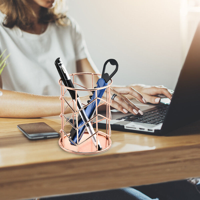 Nordic Style Hollow Pen Makeup Brushes Holder Storage Box Pencil Container