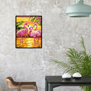 5D DIY Round Diamond Painting Three Pink Birds Cross Stitch Mosaic Bead Art K