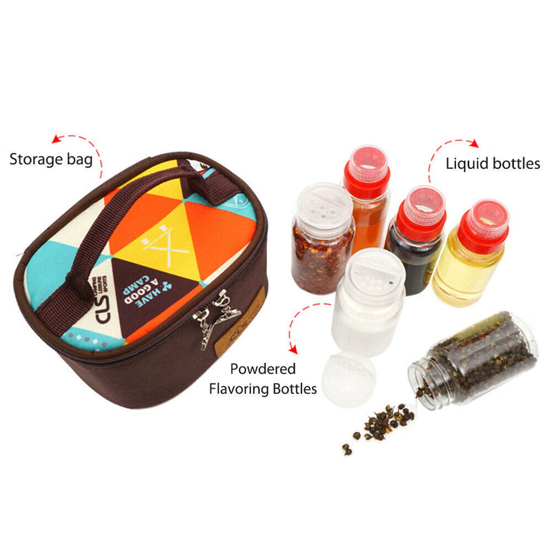 6pcs Spice Sauce Condiment Bottle BBQ Pepper Jar Seasoning Pot (Multicolor)