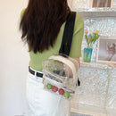 Mini Transparent Women Backpack PVC Clear Kids Girls School Bags (White)