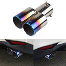 Dual Outlet Burnt Blue Car Car Exhaust Tip Stainless Steel Muffler Universal